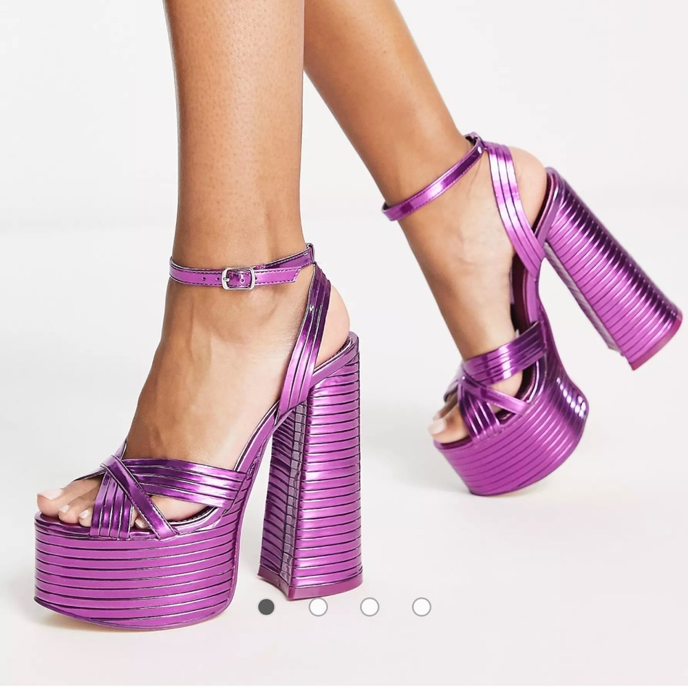 Public Desire Zurra Platform Metallic Heels